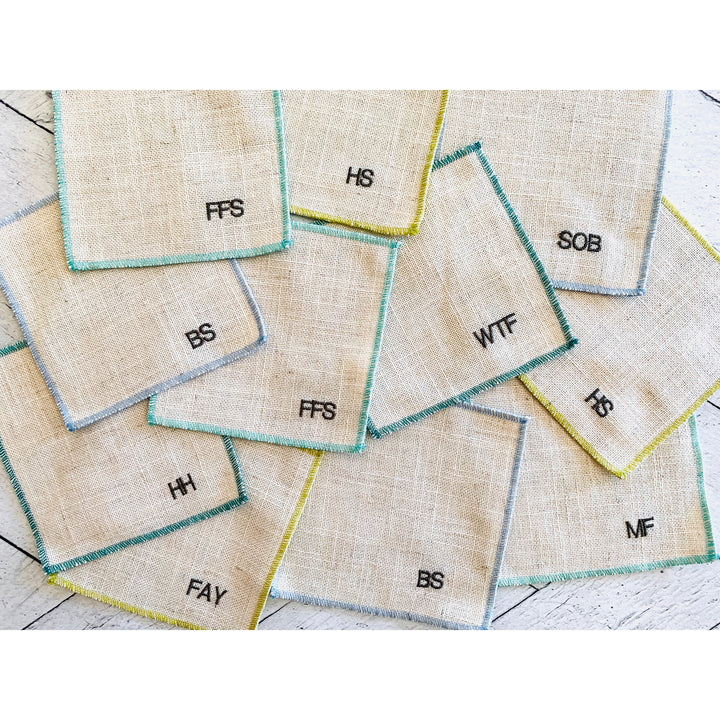Sweary Cocktail Coasters, set of 8