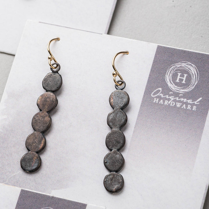 Blackened Silver Alchemy Drop Earrings