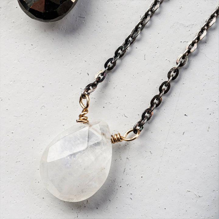 Moonstone Gemstone Drop Necklace