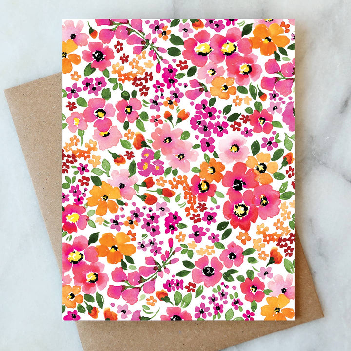 Ditzy Floral Blank Greeting Card | Everyday Card