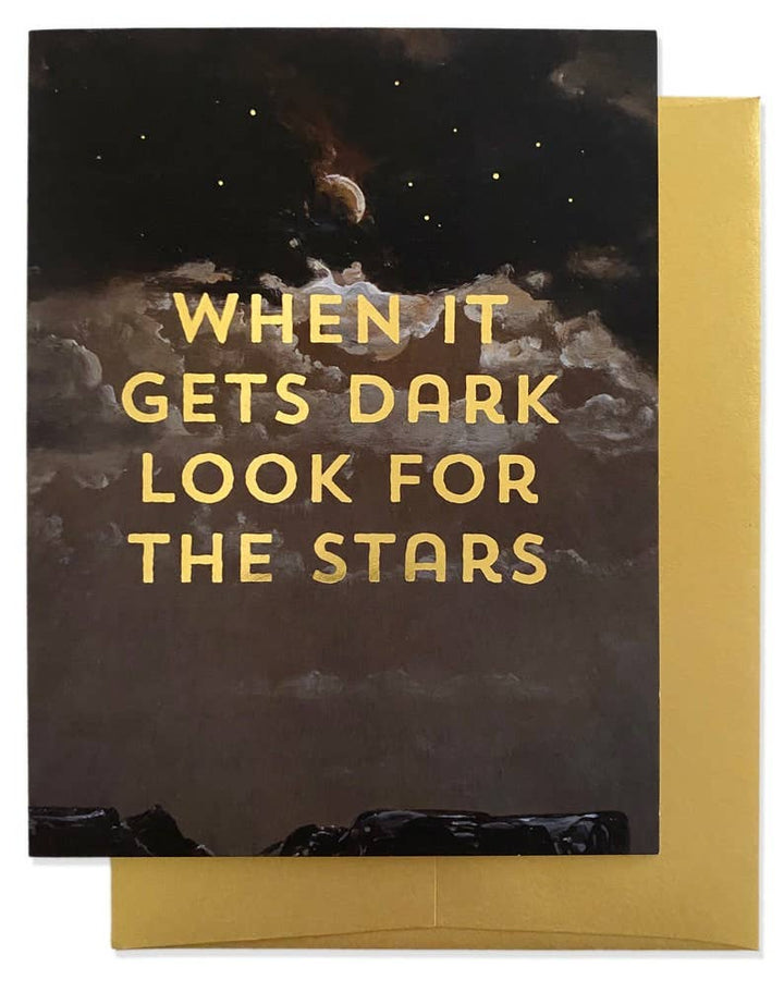 DARK STARS Greeting Card - Gold Foil