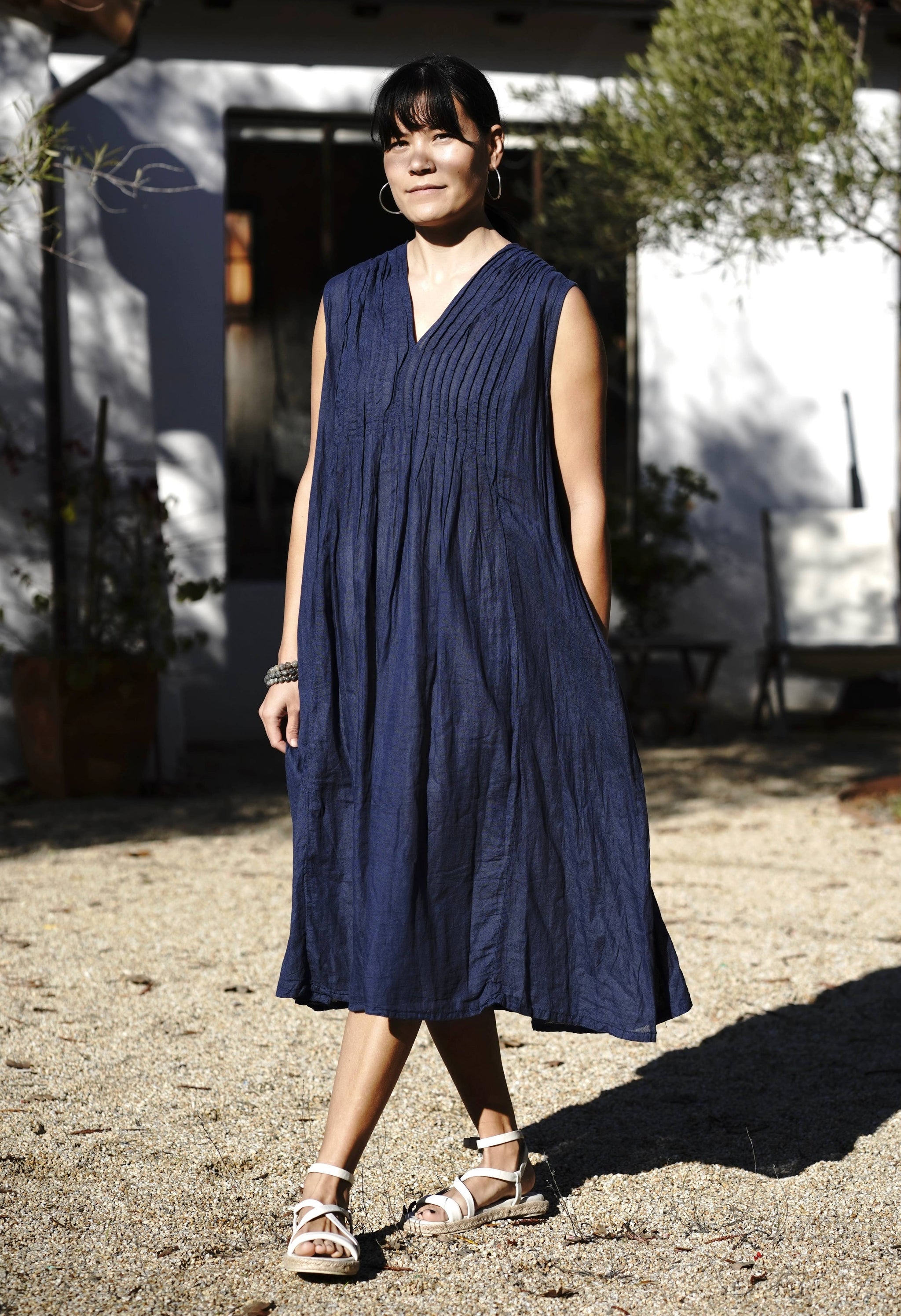 Val Cotton Dress Navy – Woody's Mercantile