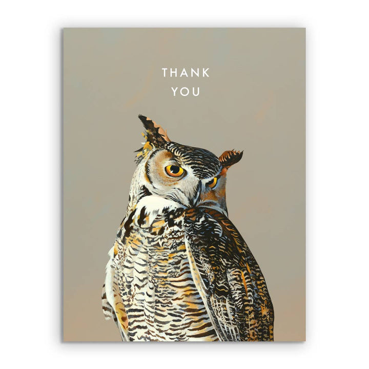 Horned Owl Thank You Greeting Card: Single