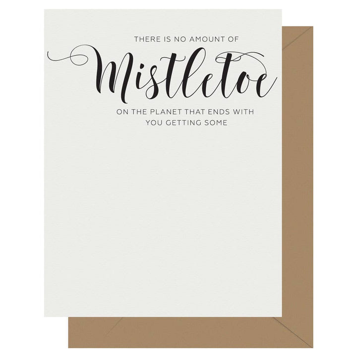 Letterpress Jess - Holiday Crass Calligraphy Mistletoe Letterpress Card