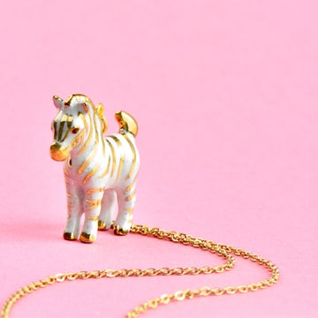 Camp Hollow, Lim Editon Gold Stripe Zebra Necklace