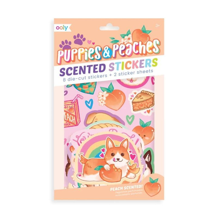 OOLY - Scented Scratch and Sniff Stickers, Puppies and Peaches