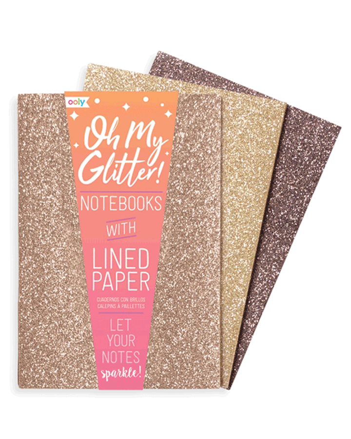 OOLY - Oh My Glitter! Notebooks: Gold & Bronze - Set of 3